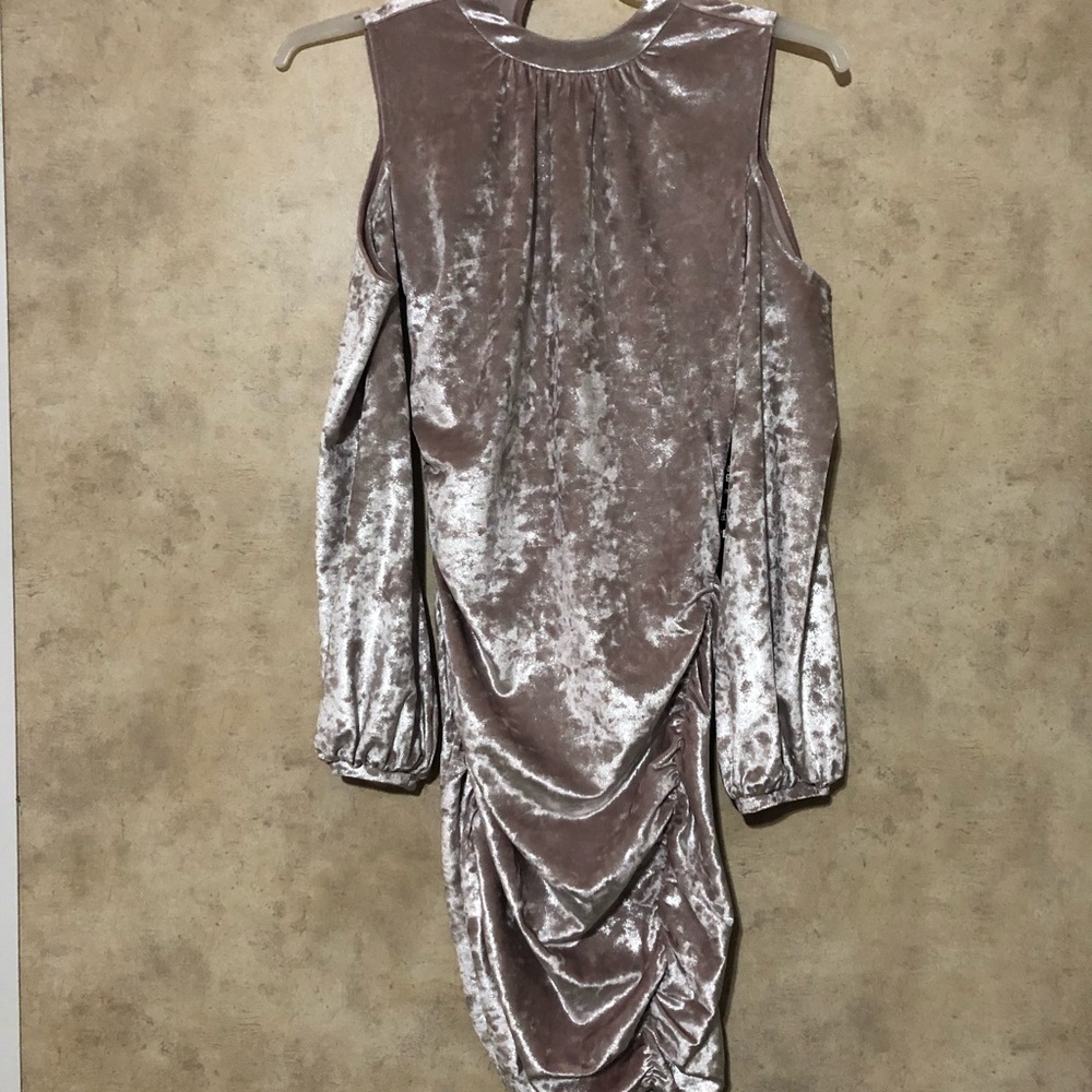 Velvet cold shoulder dress